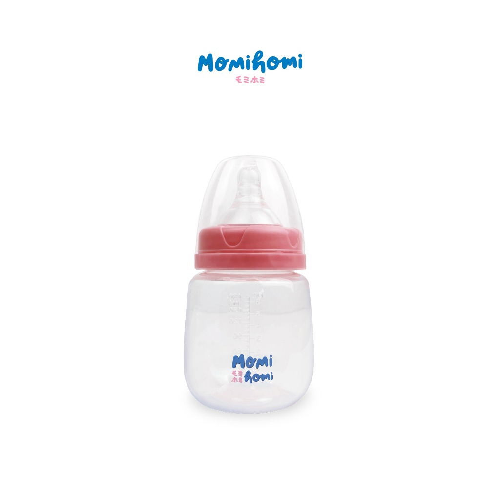 MOMI HOMI Botol Dot Susu Bayi Kapasitas 180ml BPA FREE Wide Neck Nipple Ulir Anti Sedak Heat Resistance Up To 120 Derajat Celcius Perlengkapan Menyusui Botol Asi Anak Food Grade Anti Colic Tahan Panas