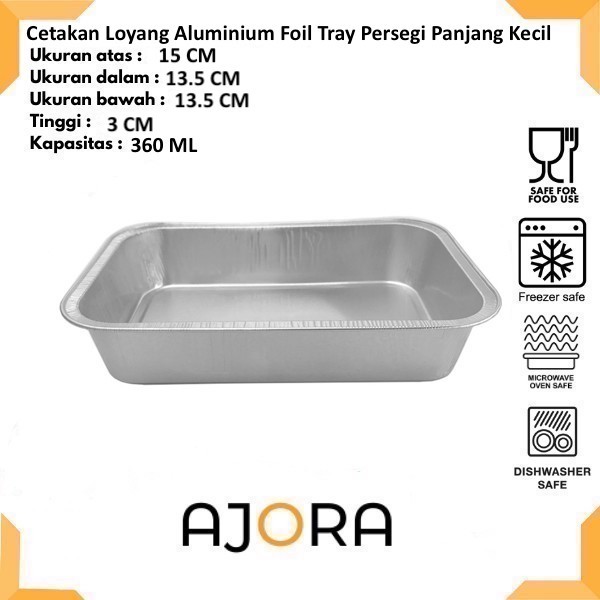 Cetakan Loyang Aluminium Foil Tray Persegi Panjang Kecil