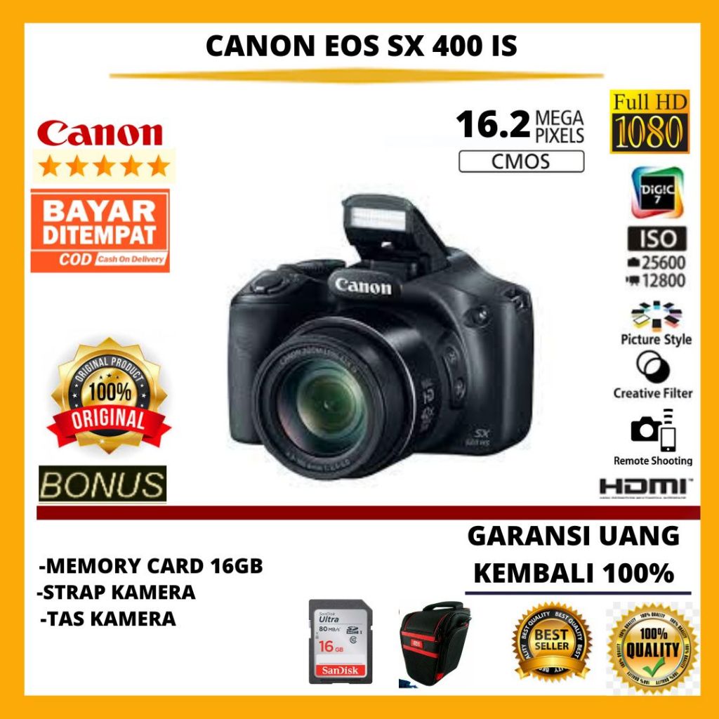CANON SX400 IS KAMERA SEMIPRO WIFI [FREE ACCESORIES KAMERA]