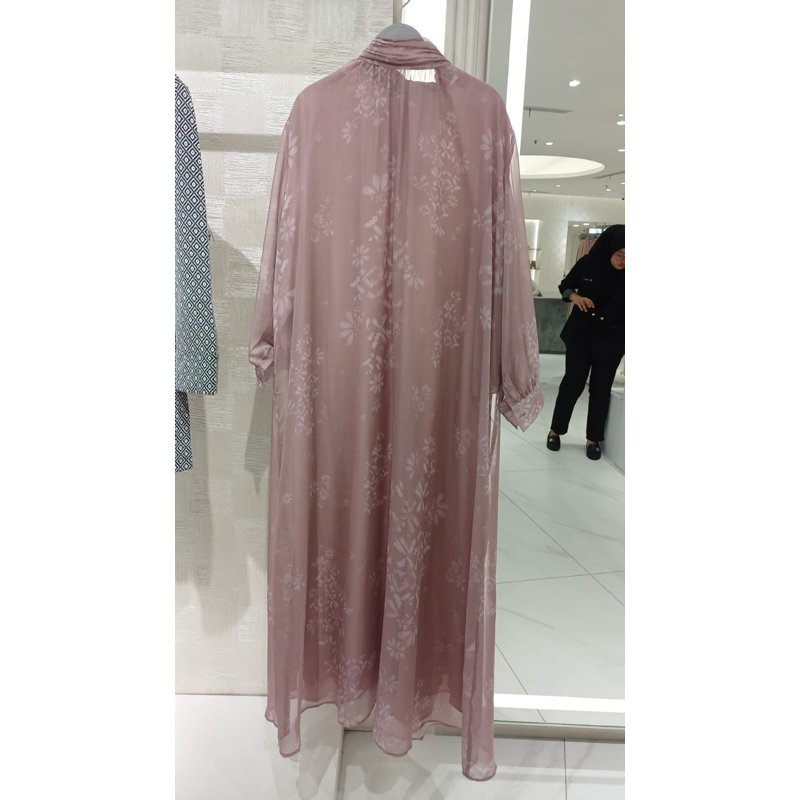 BJ Khanum Sheer Maxi Dress DustyPink By Benang Jarum x Khanaan