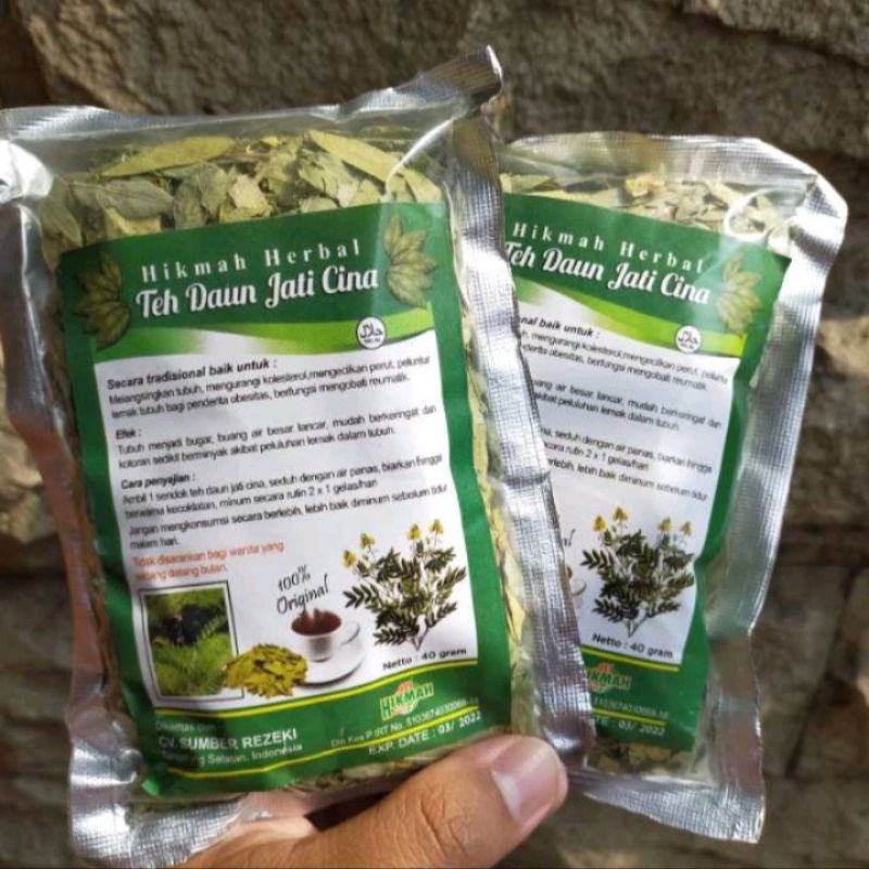 Teh daun jati cina / Teh pelangsing/ Teh herbal obat diet/serbuk/ susut lemak diet jati cina