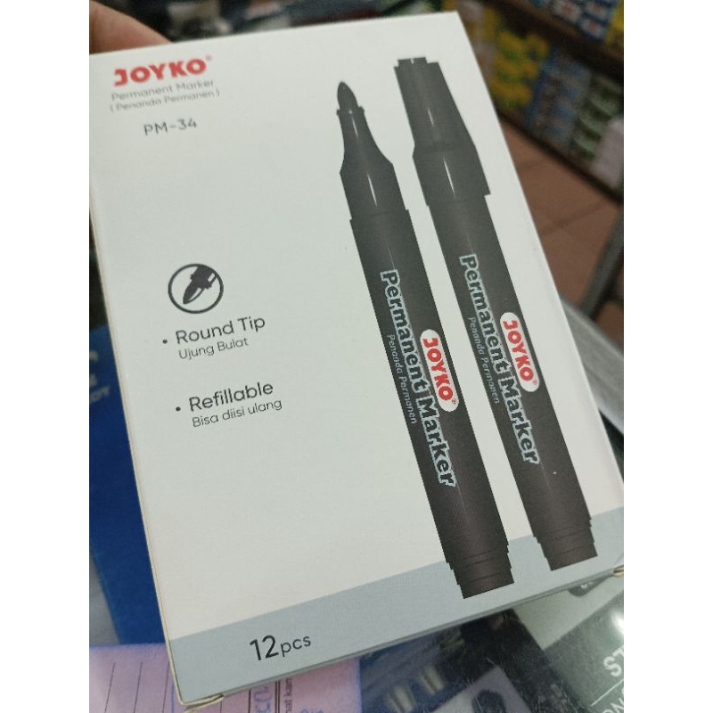 

spidol.permanent.marker.joyko.PM-34.black.isi12pcs