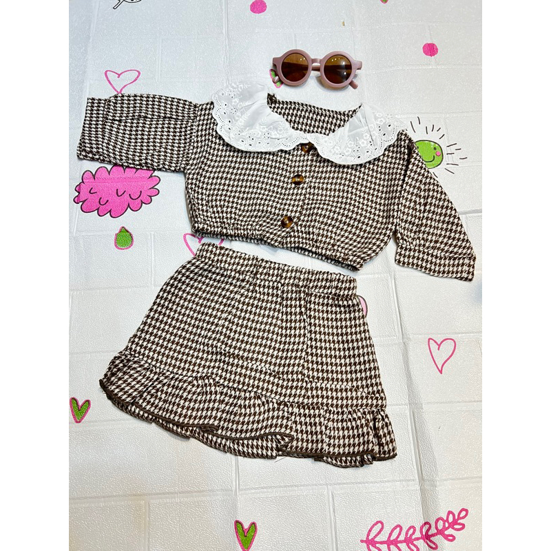 setelan rok anak shein