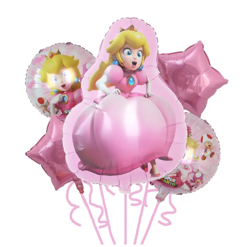 5pcs PAKET BALON PEACH PRINCESS