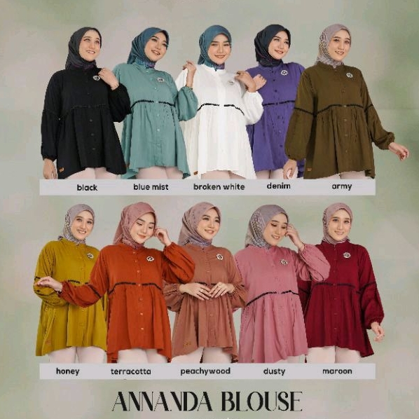 ANNANDA BLOUSE by Nadheera Luxury ✔️ COD ✔️ BLOUSE / BLOUSE POLOS / BLOUSE ADEM / BLOUSE RAYON / BLO
