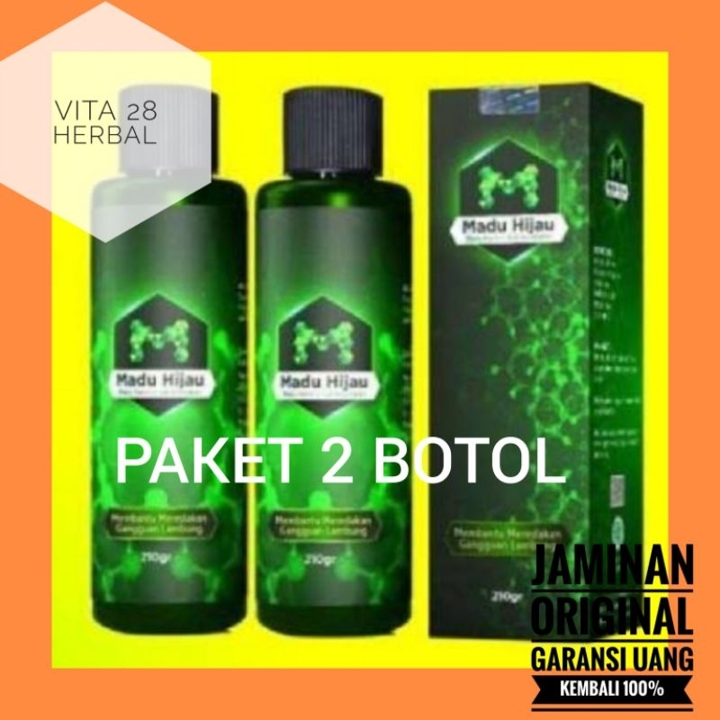 GEBYAR DISKON SALE  PAKET 2 BOTOL MADU HIJAU MADU SEHAT LAMBUNG , GERD , MAAG KRONIS ORIGINAL | SOLU