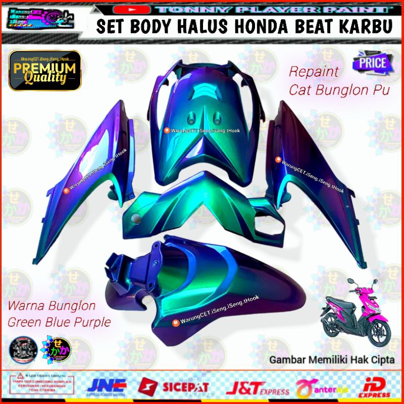 Body Halus Honda Beat Karbu Repaint Warna Bunglon Green Blue Purple