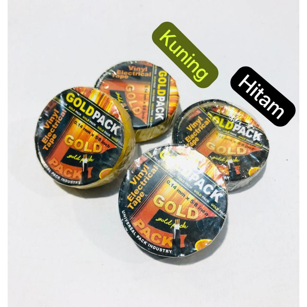 

TERMURAH ISOLASI SOLASI KABEL HITAM GOLD TAPE 5/8 INCH X 5 ML