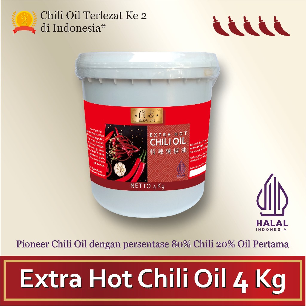 

Chili Oil - 4 Kg Extra Hot / Minyak Cabai / Sambal Minyak [HORECA PACK]