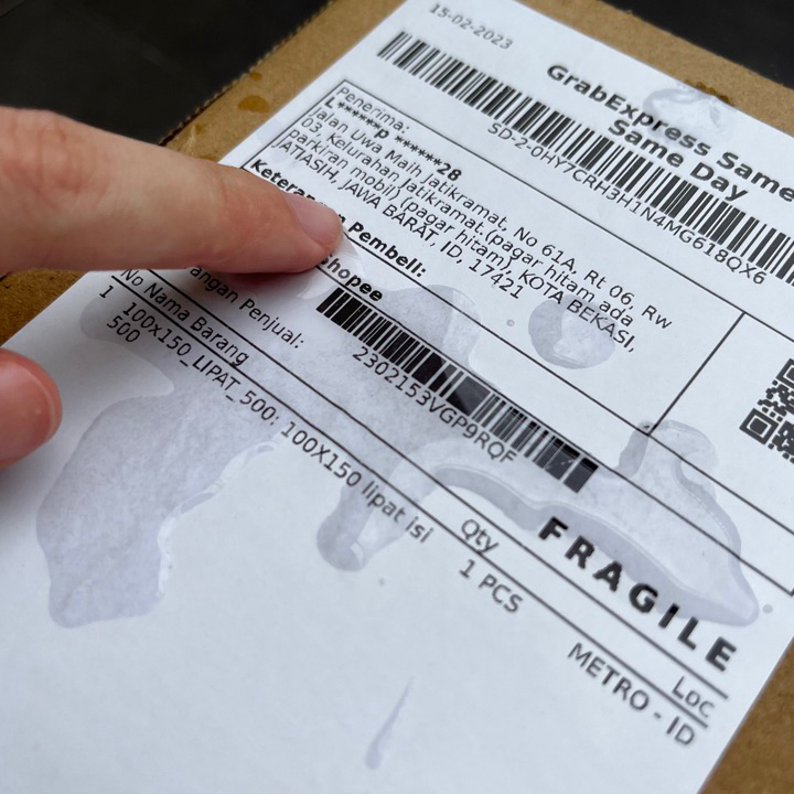 

NLWB9726 XG34448 LABEL STICKER THERMAL 100 X 150 BARCODE 100X150 UKURAN A6