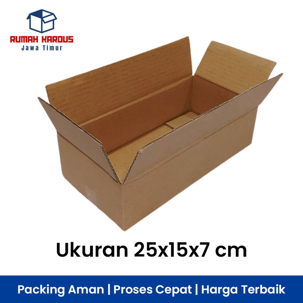 

Kardus Packing Polos Ukuran 25x15x7 cm Packaging Olshop
