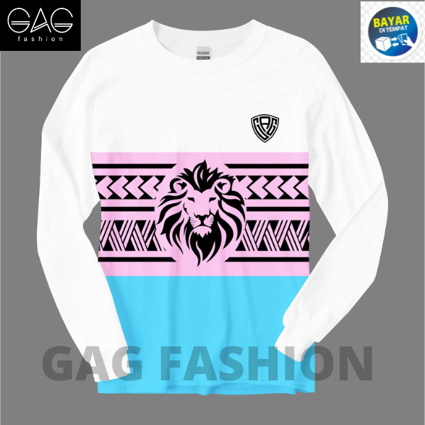 Kaos Distro Lengan Panjang Gag Fashion Kombinasi Tissue 3 Warna Untuk Pria Dan Wanita