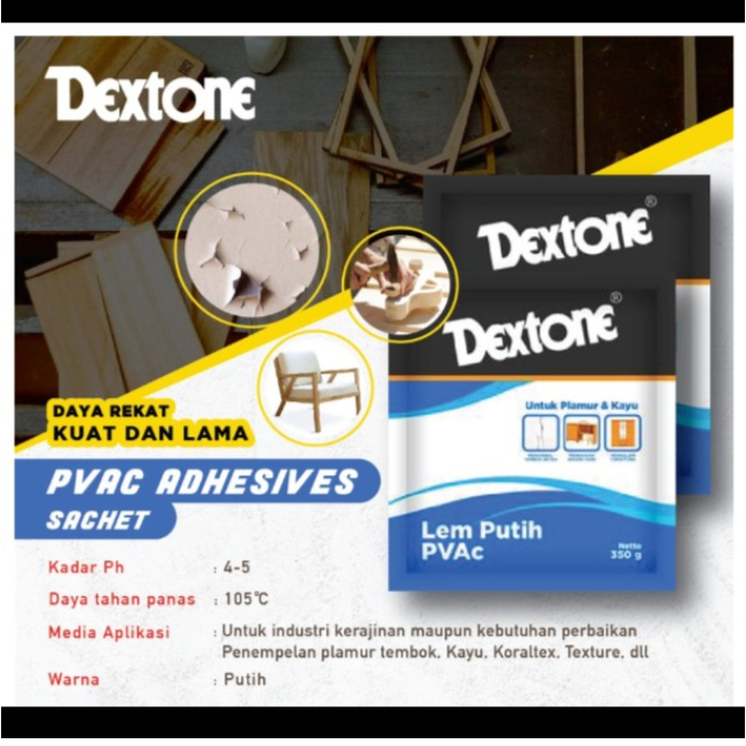 

Dextone Lem Putih PVAC 350 Gr