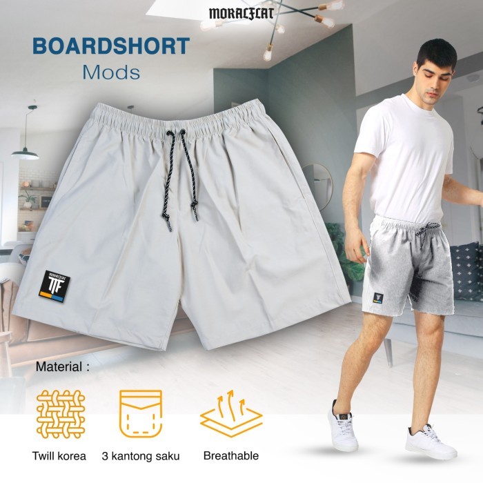 Moral Flat Official Boardshorts - Celana Pria - MODS - Cream