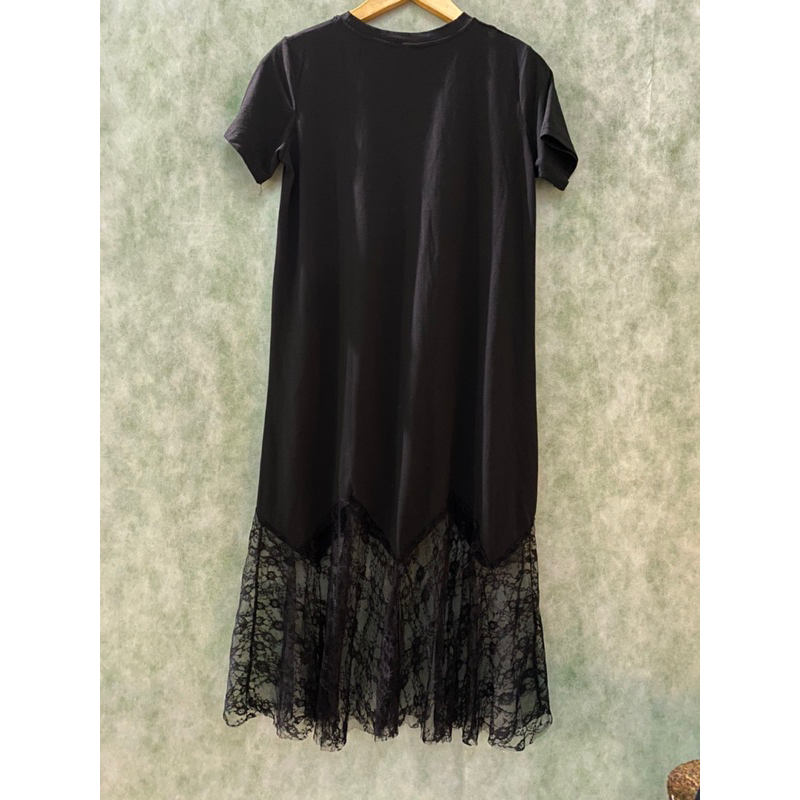 Preloved/Thrift Long Black dress/ dress hitam panjang brukat Korean Style