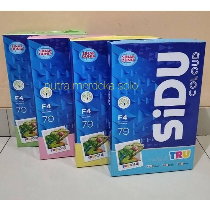 

Kertas Hvs Warna Sidu Sinar Dunia F4 70 Gram PNB Folio Sidu 70 Gram Hijau Pink Kuning Biru