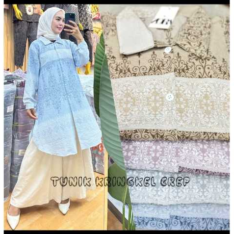 TUNIK KEMEJA CRINKLE CREP // ADISA TUNIK JUMBO