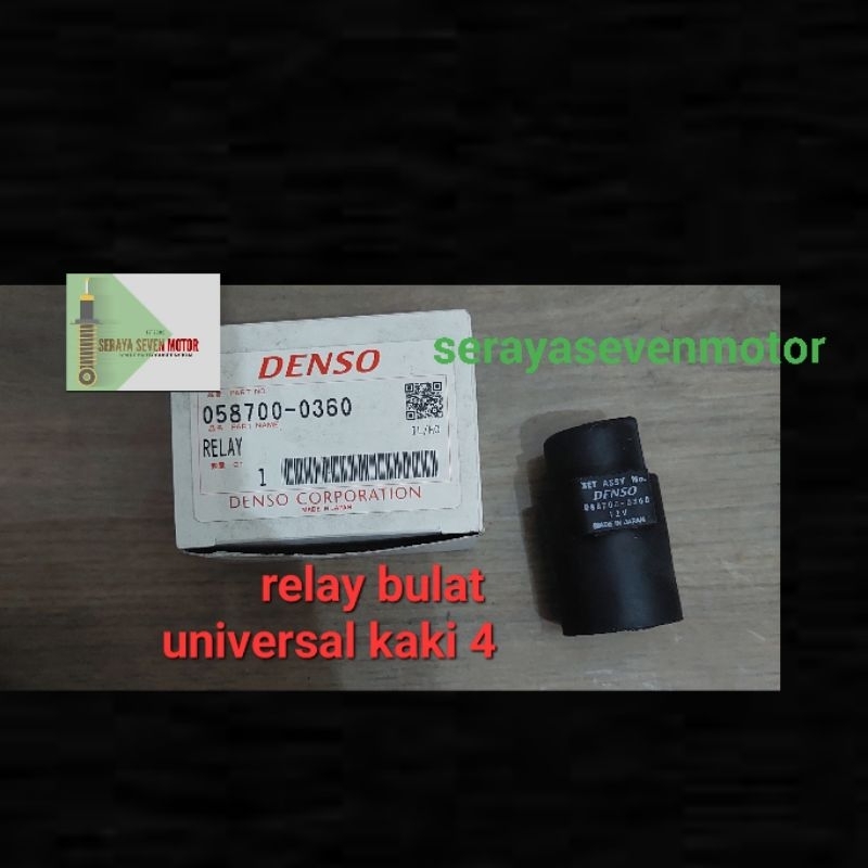 relay bulat universal kaki 4 denso original
