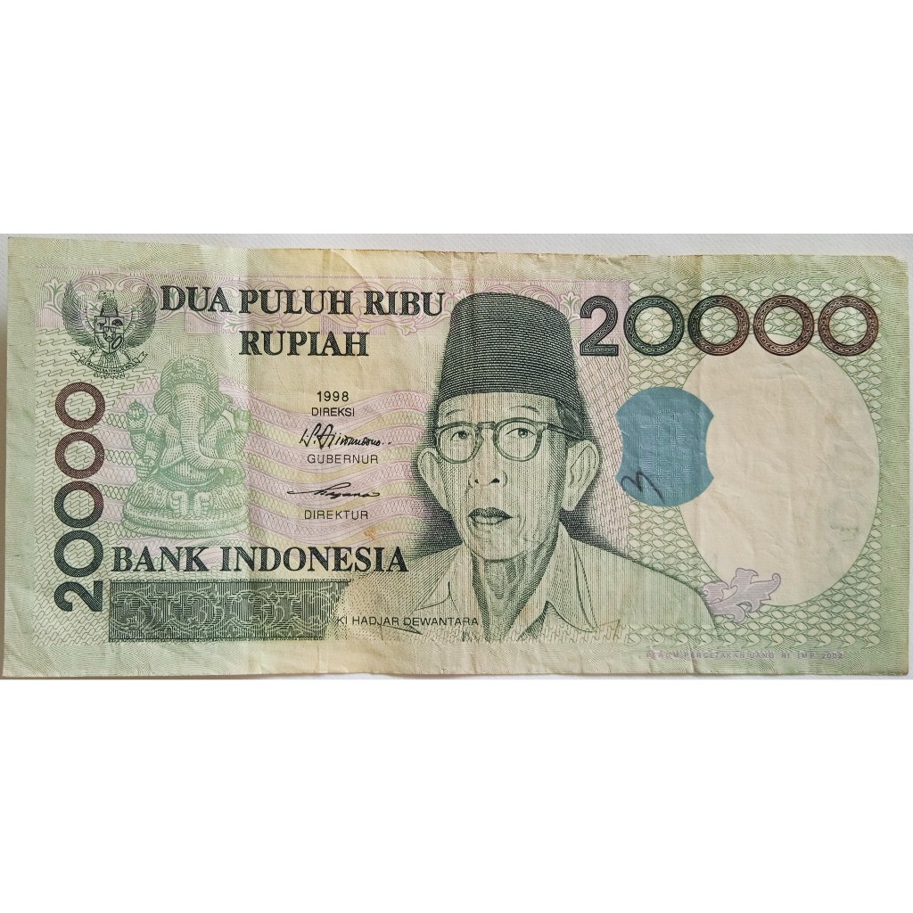 Uang Kertas 20 ribu Rupiah Tahun 1998 Ki Hadjar Dewantara