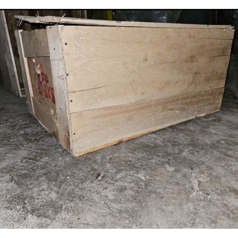 Peti Kayu Kosong Bekas Jumbo Besar Tertutup Full Aman Bersih muat 35kg