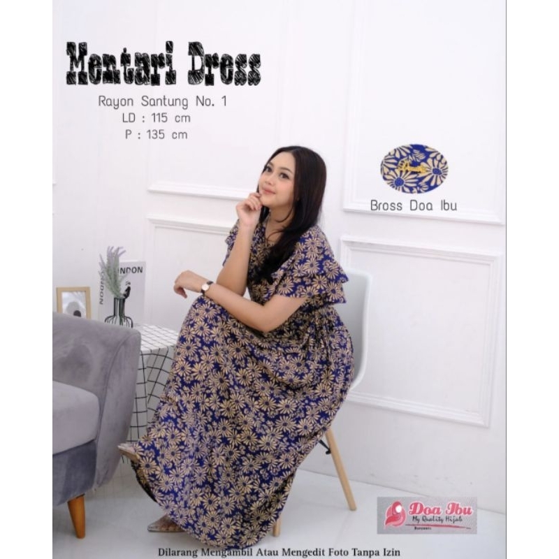 DASTER LONG DRESS KUTUNG DOA IBU MOTIF RAYON Santung  LD 120 GRADE 1 DOI PREMIUM ORI BY BUNYAMIN JUM