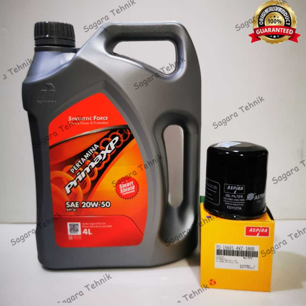 PAKET OLI + FILTER OLI PERTAMINA PRIMA XP 4LITER  AVANZA XENIA GRANDMAX LUXIO AYLA SIRION CALYA SIGR