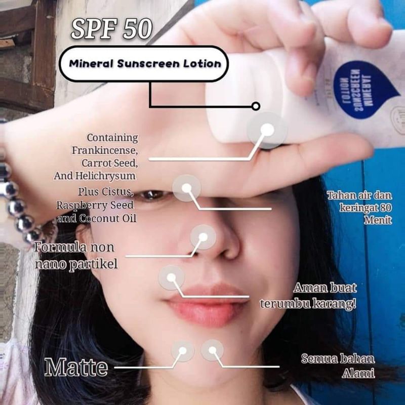 Mineral sunscreen young YL SPF 50 ANTI UV TERBAIK living sunscreen viral