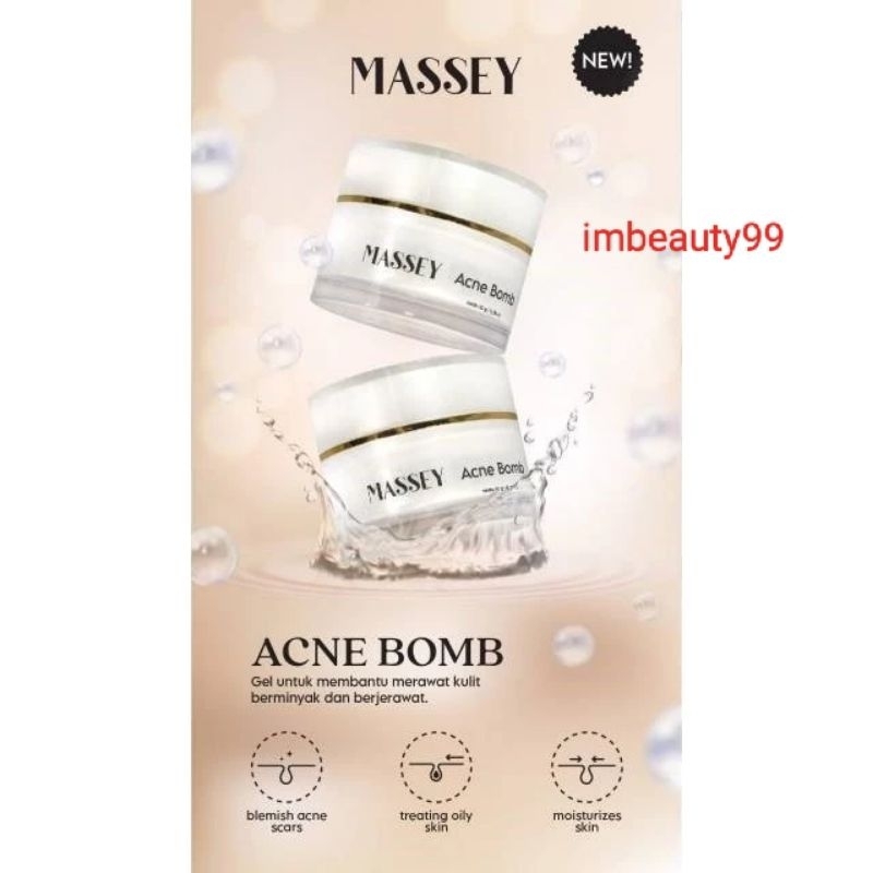 Massey Acne Bomb - krim malam - night cream untuk jerawat ampuh & whitening/ pemutih bekas jerawat