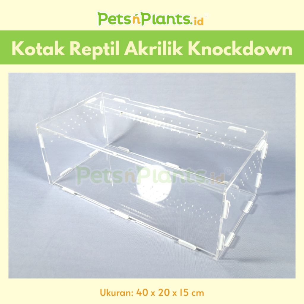 Acrylic Crystal Clear Reptile Cage - Kandang Gecko Iguana Reptil Vivarium Terarium Akrilik Import Pn