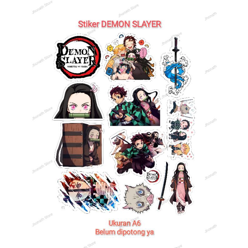 

Sticker Unik Lucu / Demon Slayer-V1 / Anime / Sticker Karakter / Sticker Cartoon Lucu Belum dipotong Ukuran A6