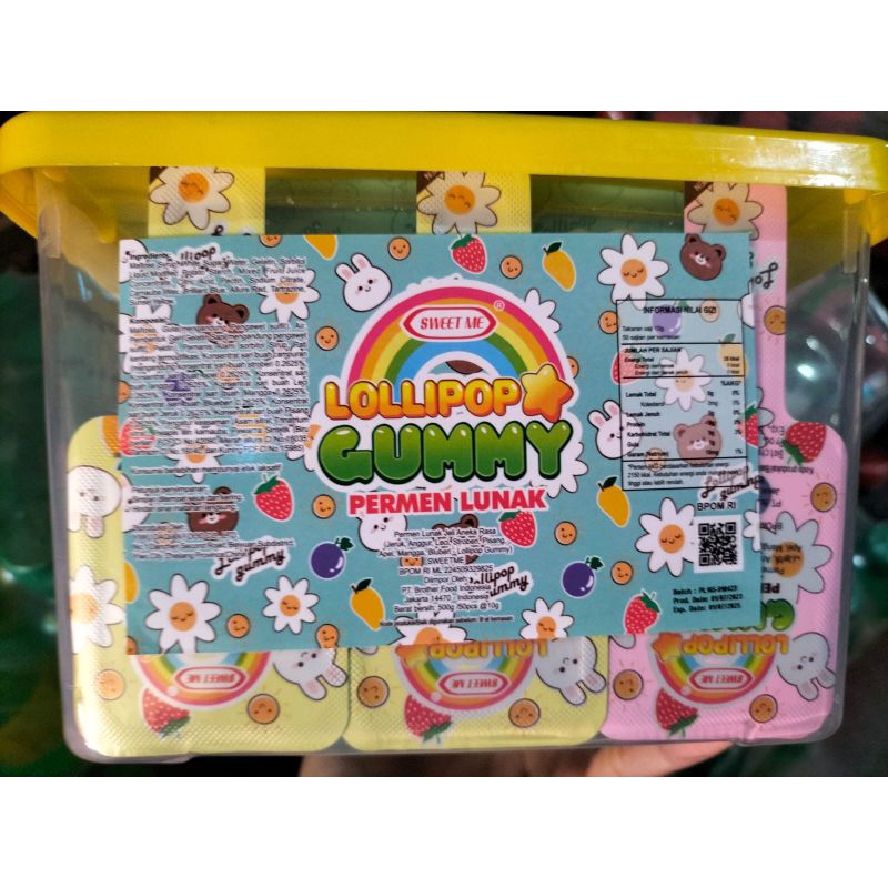 

LOLIPOP GUMMY PERMEN LUNAK(1kotak isi 50pcs)