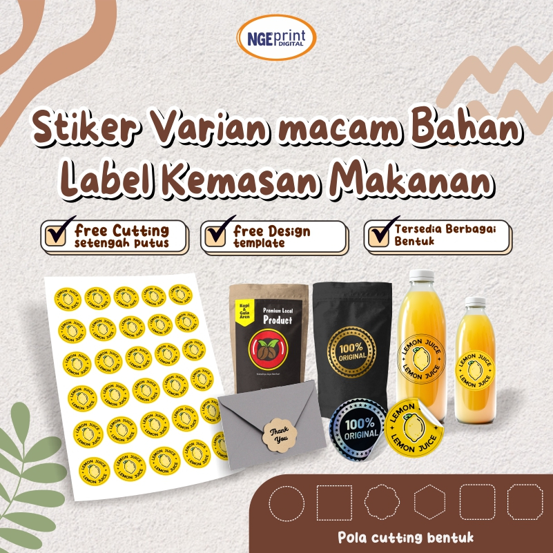 

Stiker Kemasan Bebagai Macam Bahan / Stiker Logo Kemasan Makanan / Stiker Label Produk / Stiker Label Minuman