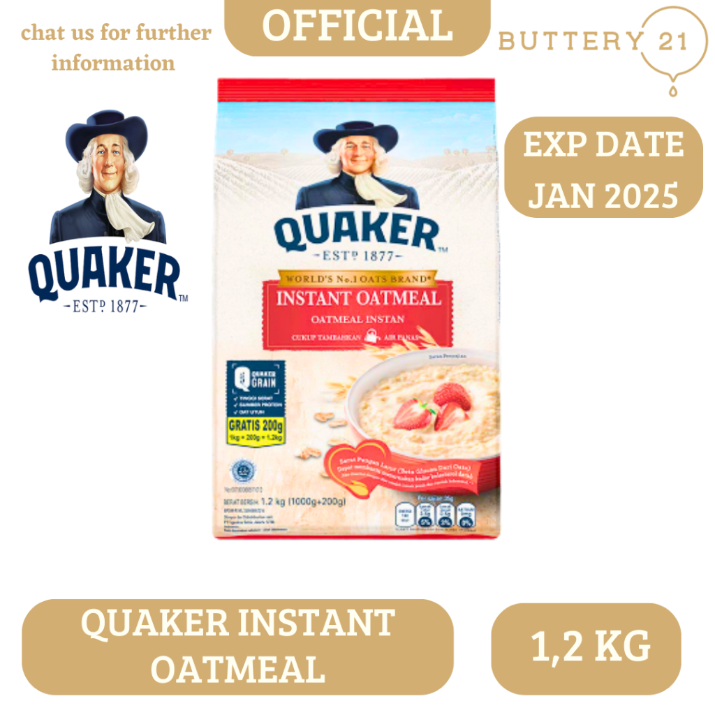 

QUAKER INSTANT OATMEAL 1,2 KG/GANDUM/SEREAL 1200 GR