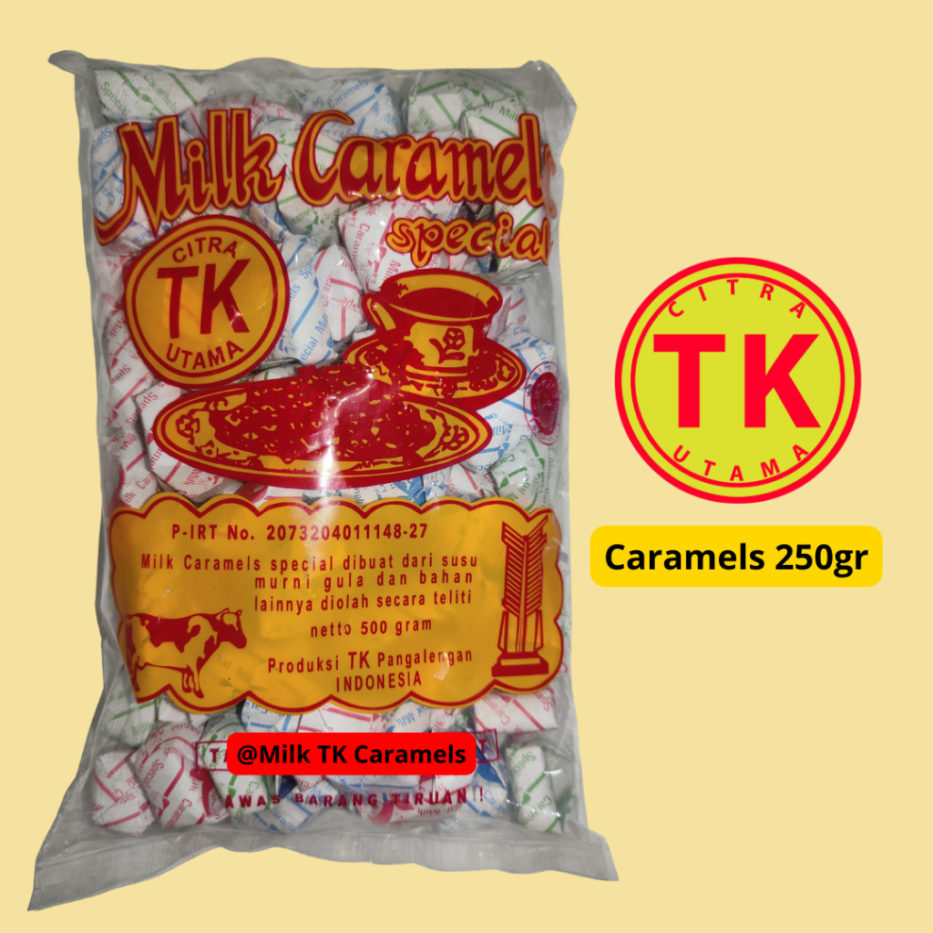 

(250gr) Milk TK caramels/permen susu Pangalengan/kopies