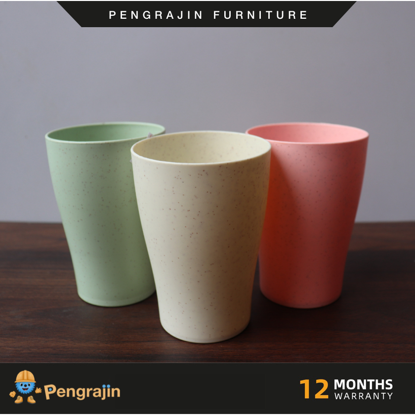 Gelas Tempat Minum Wheat Straw Minimalis Tahan Panas