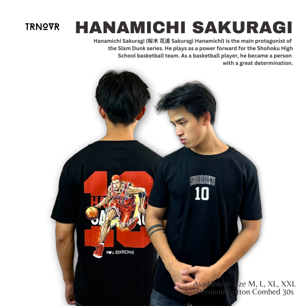 TRNOVR Kaos Anime | Hanamichi Sakuragi | Slam Dunk Hanamichi