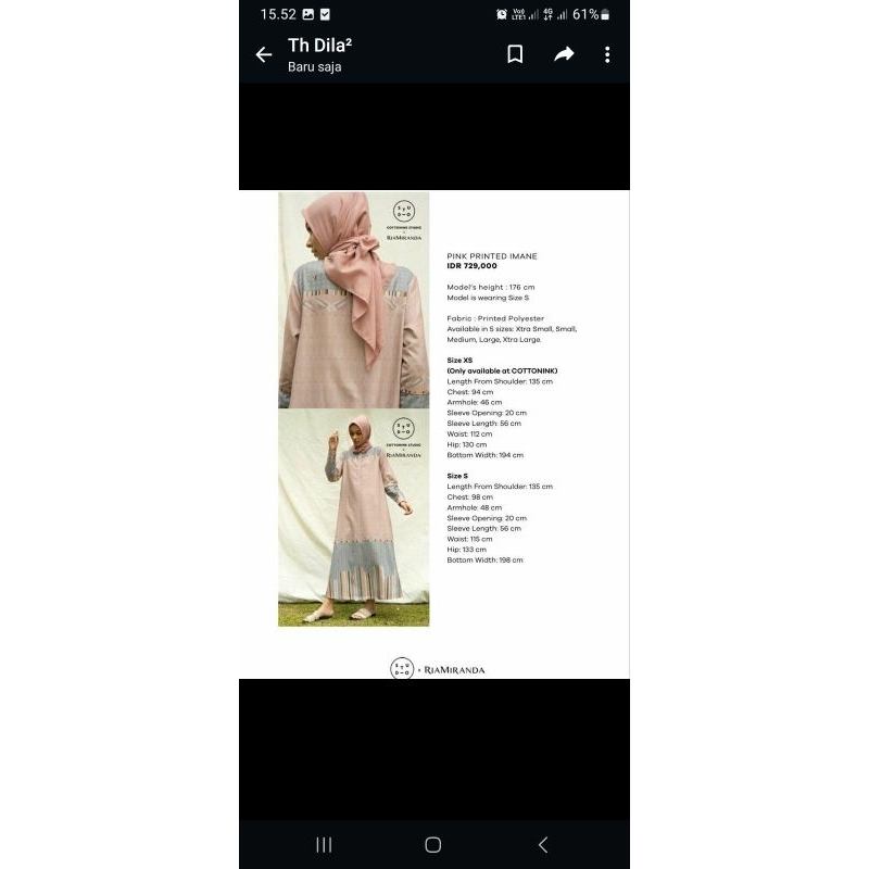 dress ria miranda preloved