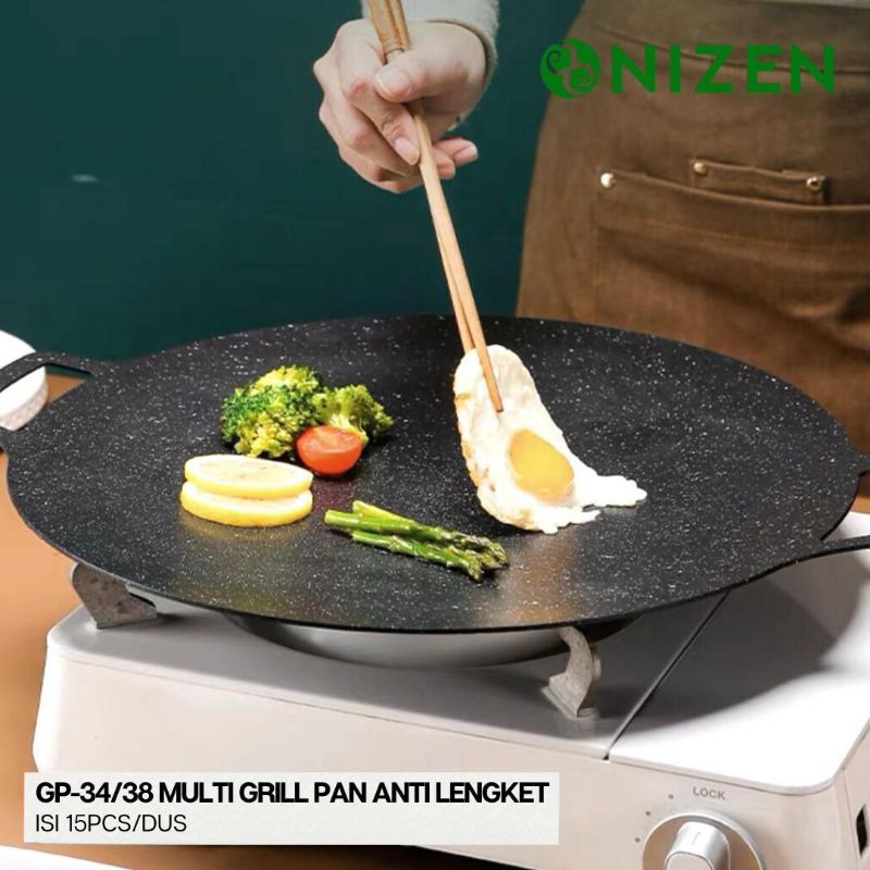 WAJAN KONDUKSI ANTI LENGKET 36CM / WAJAN GRILL BBQ KOREA