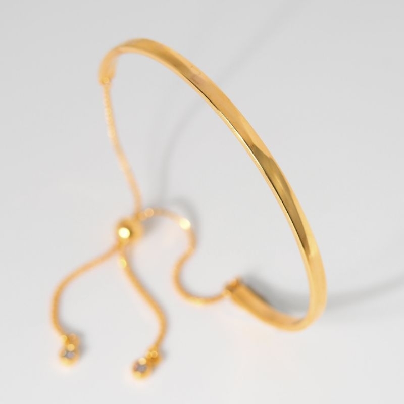 Gelang Emas Pipih Polos Oval Serut - Toko Emas Gadjah