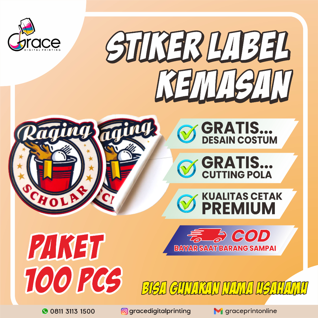 

Stiker Label Kemasan Paket 100 pcs Sudah Cutting Tinggal Tempel