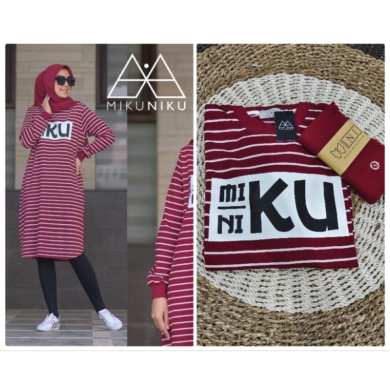 Haruka Tunik by Mikuniku Bahan Kaos Baby Terry Premium (anti bakteri) Ld 108 cm Maroon