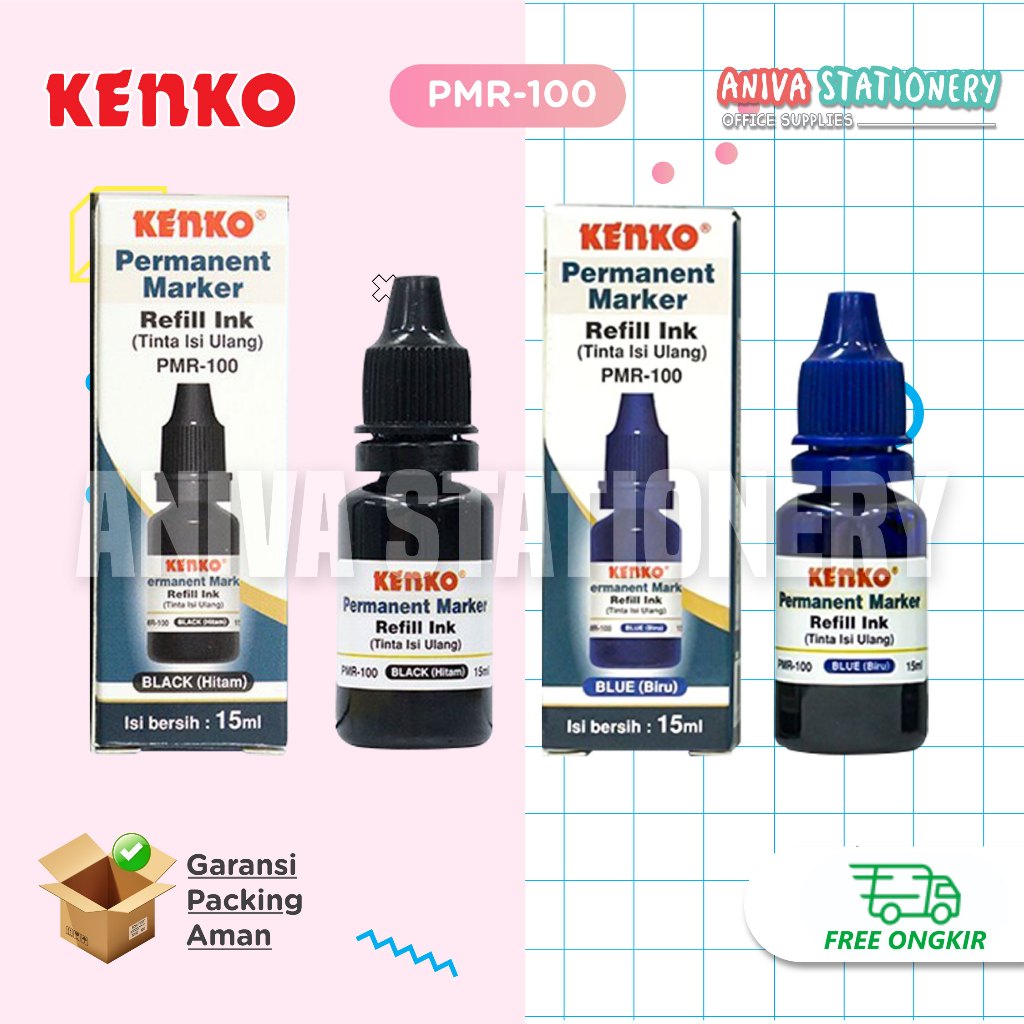 

KENKO TINTA SPIDOL PERMANENT MARKER REFILL INK PMR-100 15ML