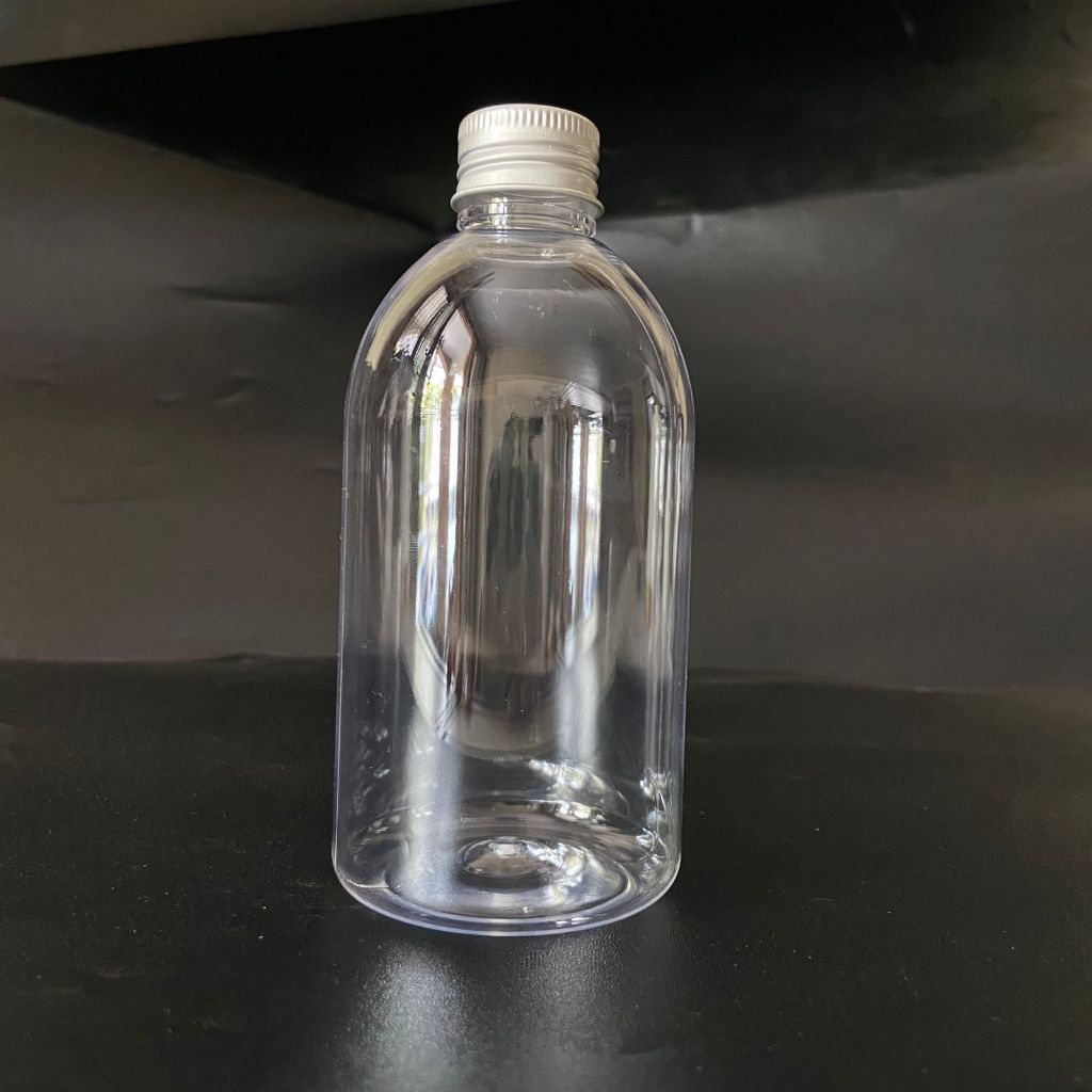 Botol 250ml Oval Tutup Ulir Aluminium Silver Gold Hitam / Botol 250ml Bulat Tutup Aluminium
