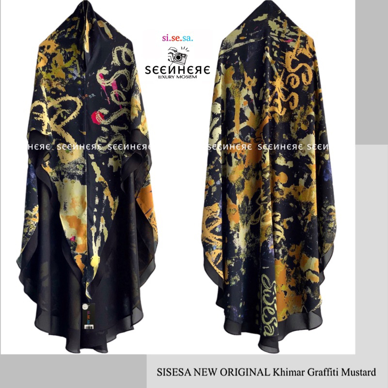 [𝐒𝐄𝐄𝐍𝐇𝐄𝐑𝐄] SISESA NEW ORIGINAL Khimar Graffiti Yellow Seri Awal