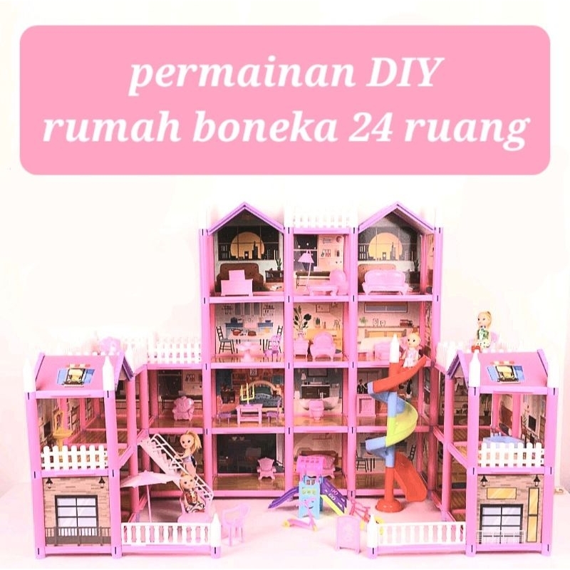 joy dream home rumah boneka 24 ruang mainan rumah-rumahan anak perempuan kado anak ulang tahun