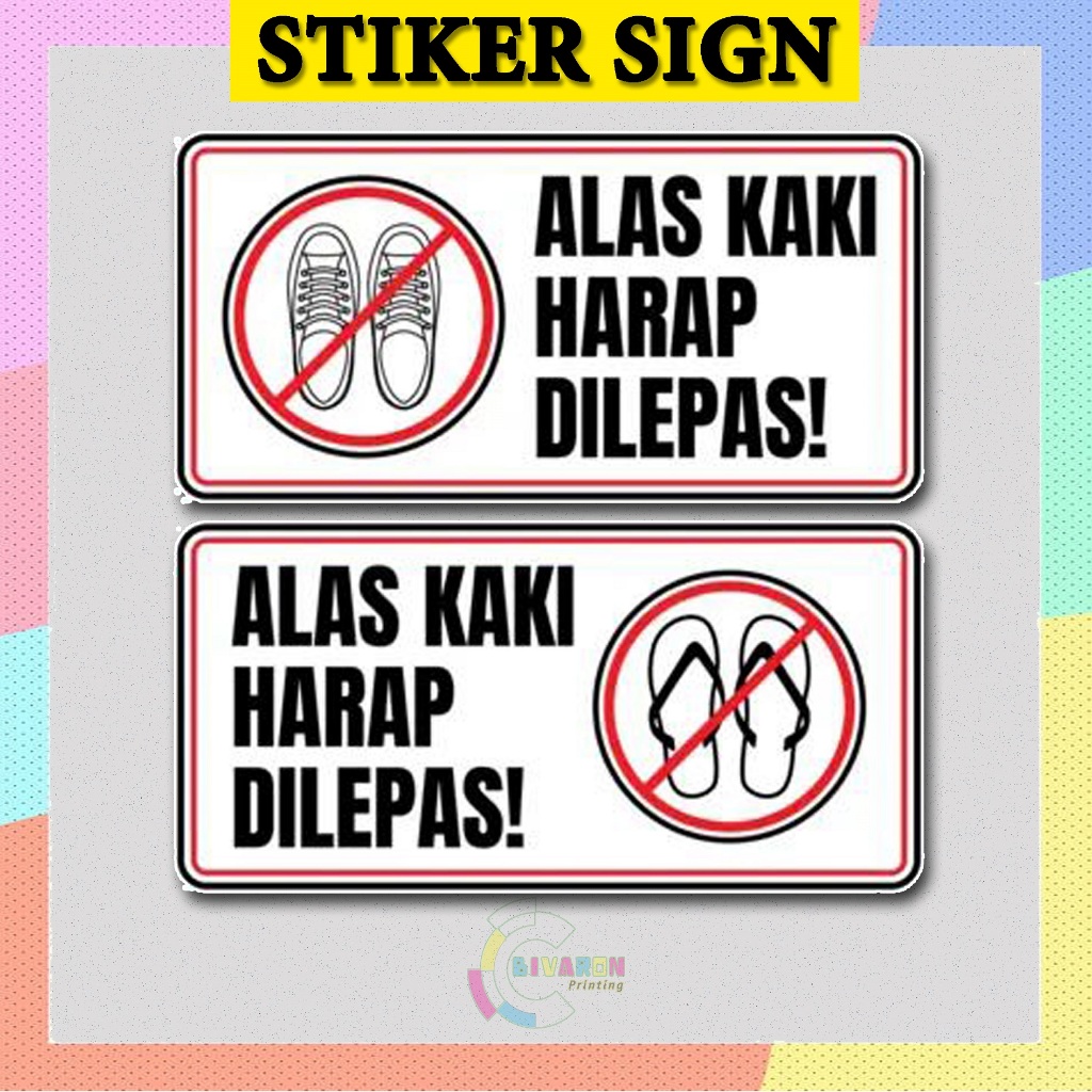 

Sign Label stiker/stiker tanda lepas alas kaki