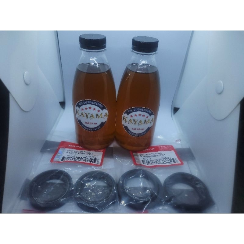 Paket Seal Shock Depan Honda Original CRF150L + Oli Kayama Standar Japan