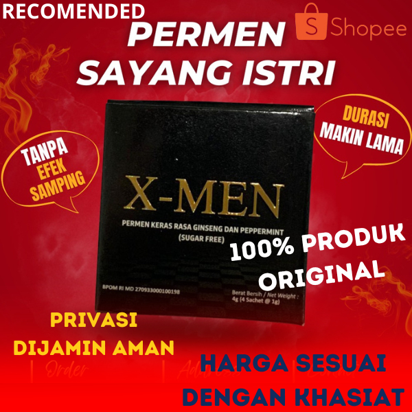 

XMen Permen Pria Candy Premium - Permen kesehatan obat kuat pria herbal - isi 4 permen (fast respon) instan