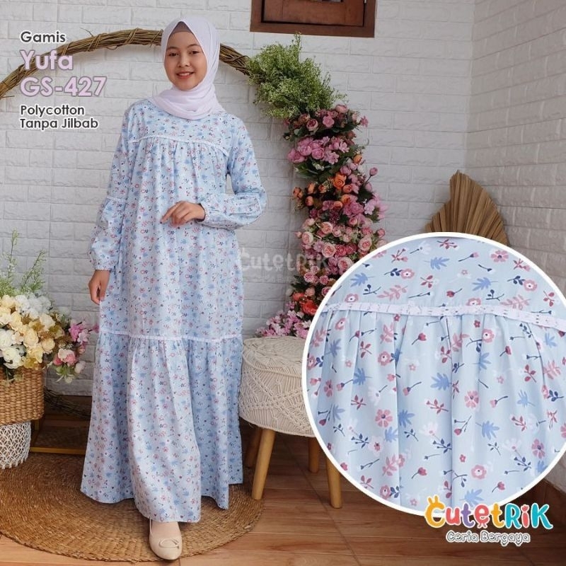 Gamis Yufa Cutetrik Couple Anak, Remaja dan Dewasa/Gamis Couple Ibu dan Anak