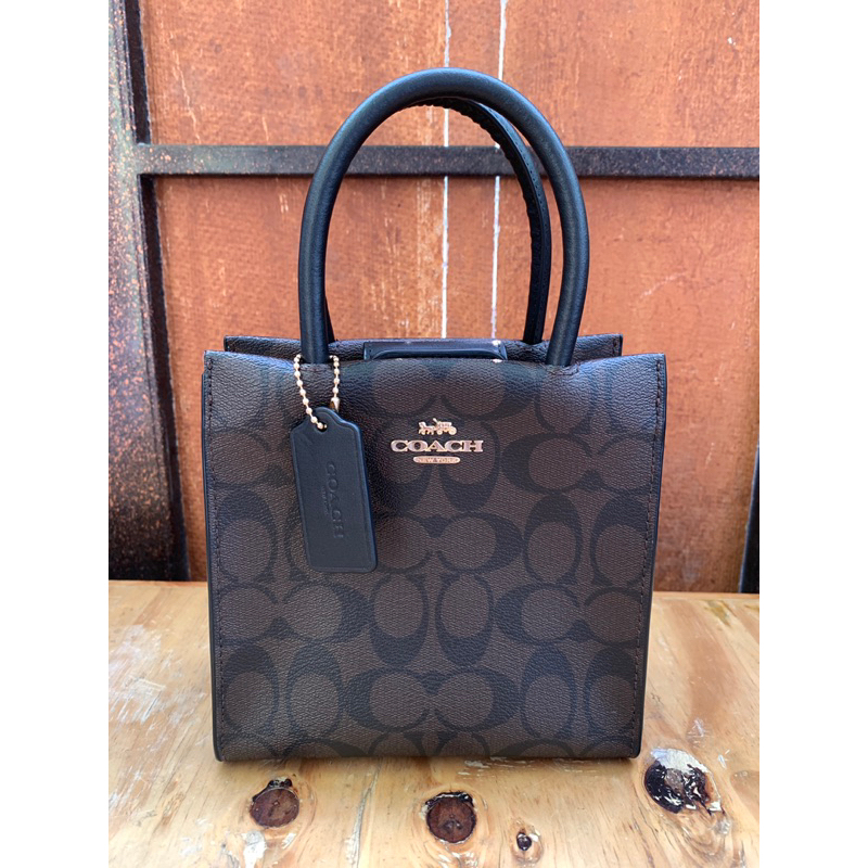 Preloved Coach Mini Cally Crossbody Signature Mahogany